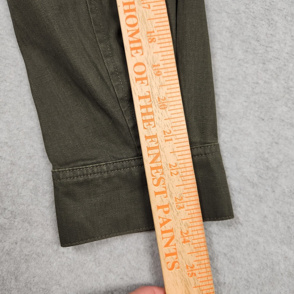 J Crew Field Jacket Womens Small Green Treated Cotton Corduroy Collar Snap - Picture 15 of 15